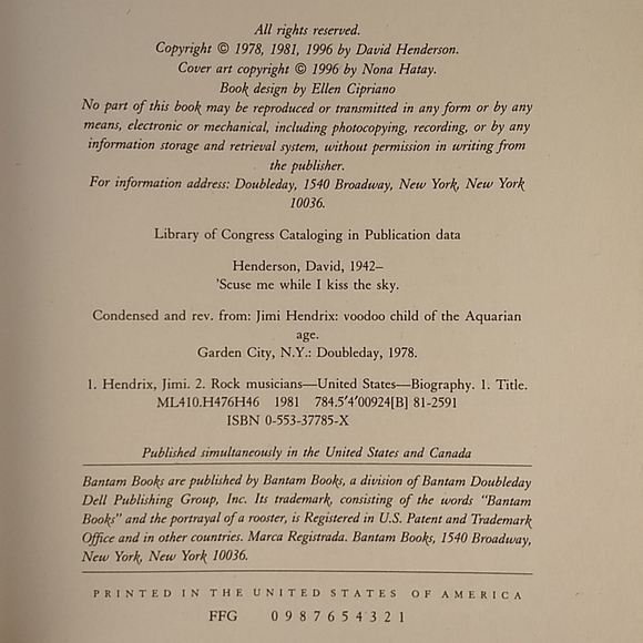 Scuse Me While I Kiss The Sky: The Life Of Jimi Hendrix, SC 1996 - Picture 4 of 13